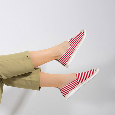 Красные женские эспадрильи в полоску Iniset