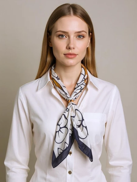 Aurelia Bianca – легкий женский платок с цветочным мотивом из полиэстера