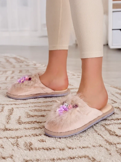 Royalfashion Женские меховые slippers с цветами Ederra