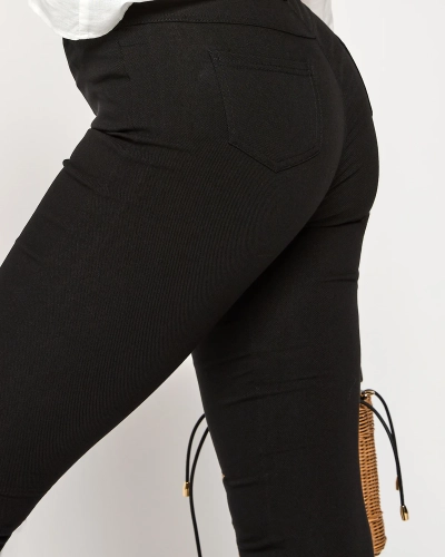 Juodos spalvos moteriški tegingai su kišenėmis - Apranga