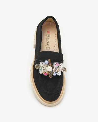 Женские черные ажурные мокасины Peloga- Footwear