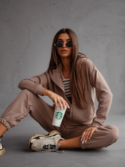 Royalfashion Женский хлопковый спортивный костюм