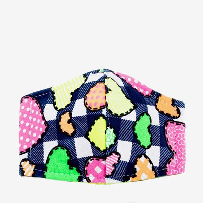 Dziecięca granatowa 3 warstwowa maseczka ochronna na twarz - Maseczki