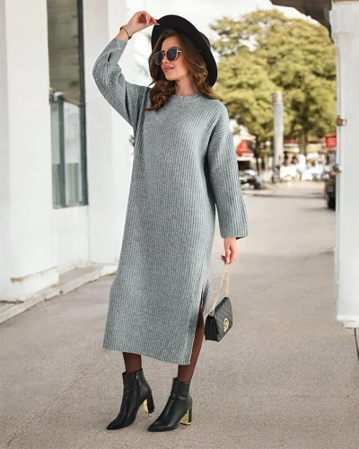 Женское длинное платье-свитер Royalfashion