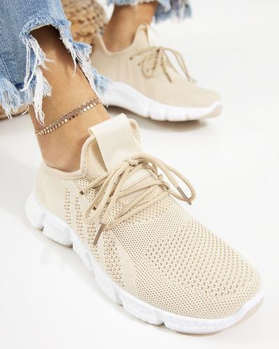 Smėlio spalvos moteriški sportiniai bateliai Pokerina - avalynė