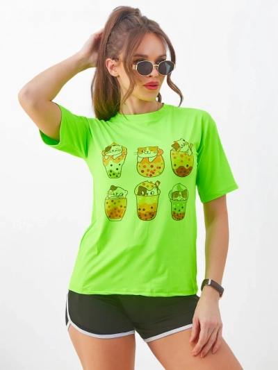 Royalfashion Moteriškas sportinis komplektas su marškinėliais ir šortais Kūdikio katė