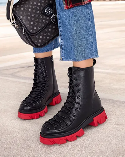 Royalfashion Moteriški auliniai batai su raišteliais Xorri