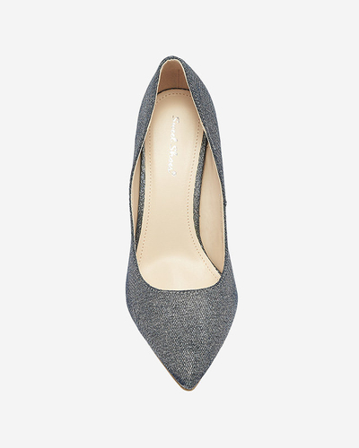 Графитовые голографические женские туфли на шпильке Soddo- Footwear