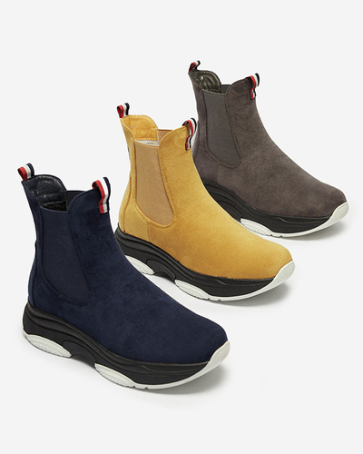 OUTLET Geltoni moteriški apšiltinti ekovamšos batai "Ducti" - Avalynė