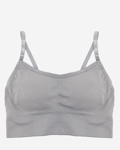 Женское серое спортивное бра — нижнее белье