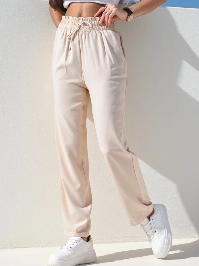 Royalfashion Paprastos moteriškos audinės kelnės