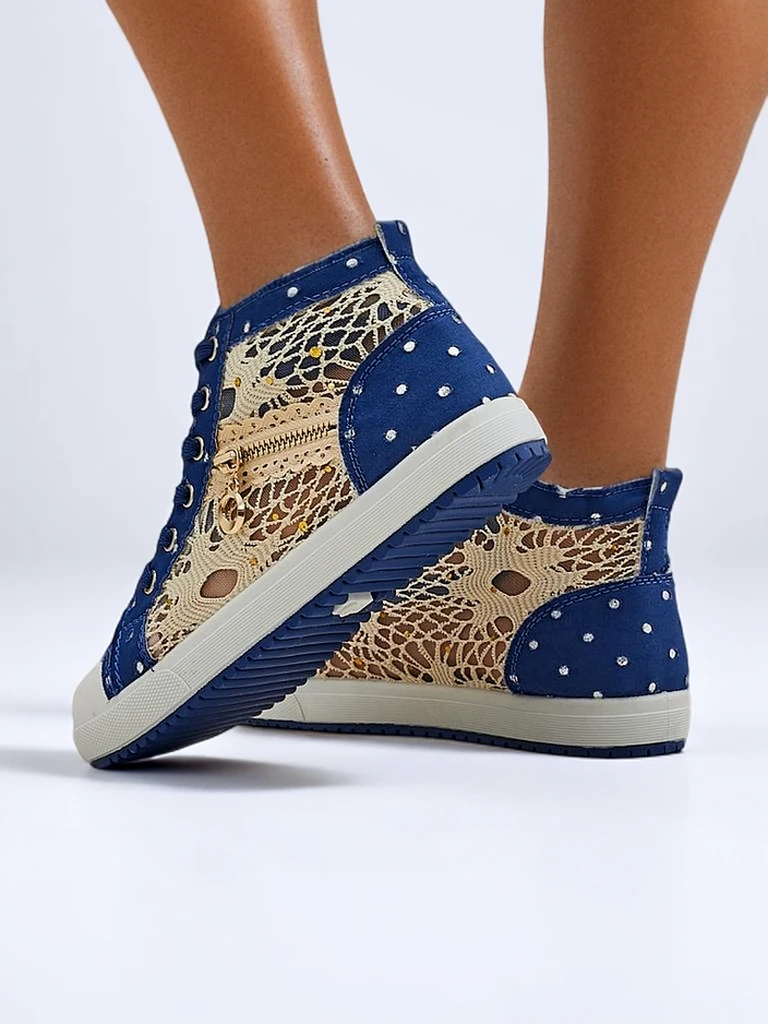 Royalfashion aukštos moteriškos sportinės bateliai a'la džinsai