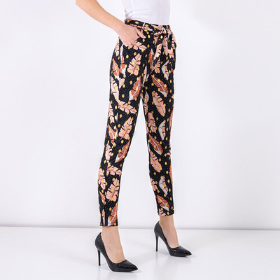 Черные женские штаны с принтом