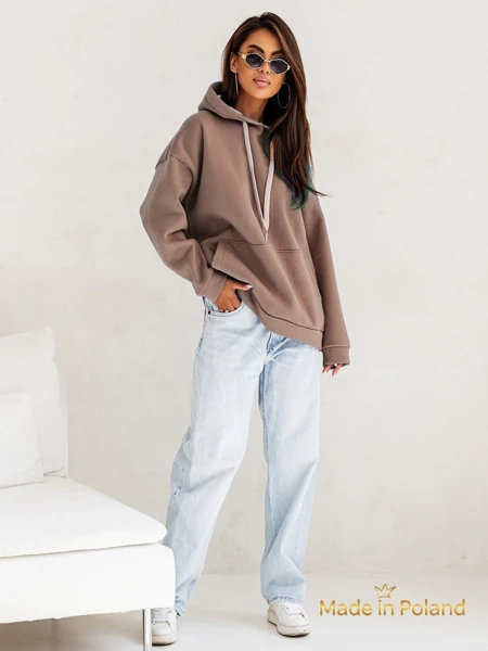 Женская толстовка Kapuśniak Leonida коричневая с длинным рукавом