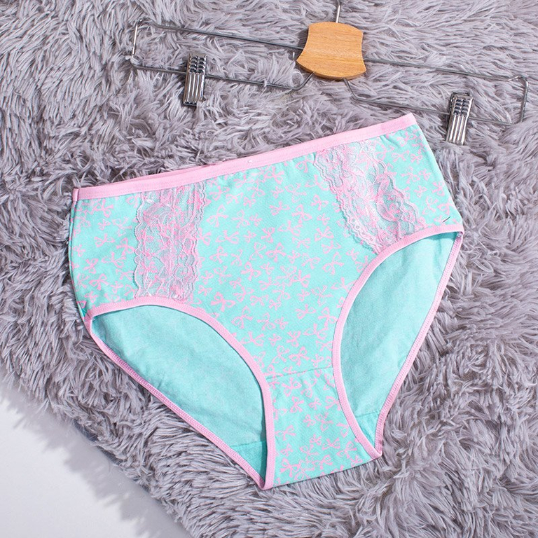 Mint moteriškos medvilninės kelnaitės su lankeliu PLUS SIZE - Apatinis trikotažas