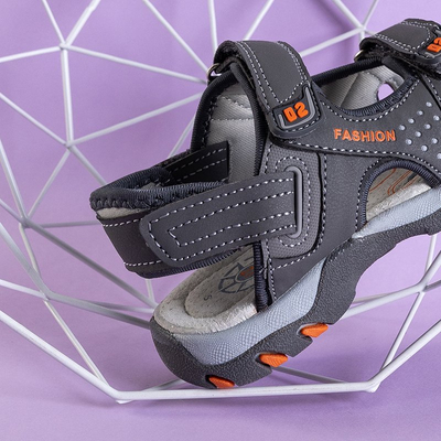 Серые детские сандалии на липучках Retiz