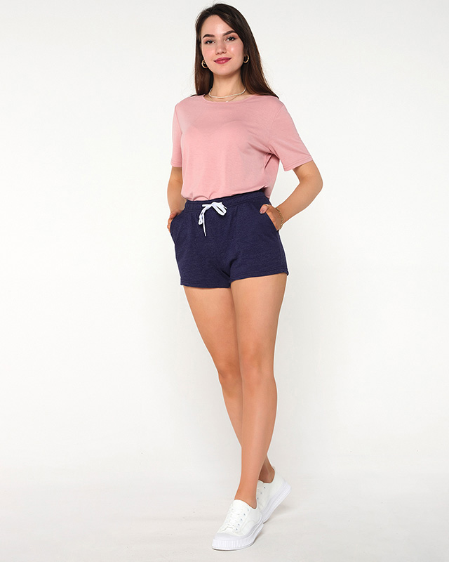 Tamsiai mėlyni sportiniai šortai moterims - Drabužiai