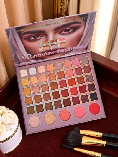 Beauties Fashion Palette 45 теней для век с блестками и матовыми оттенками Шампанское Рубин Гламур