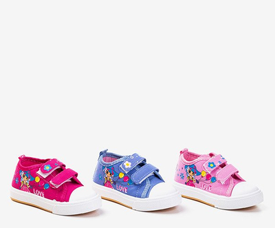 Niebieskie dziecięce tenisówki na rzepy Little Miss - Obuwie