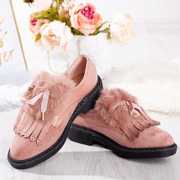 Розовые женские туфли с мехом Missuri - Обувь