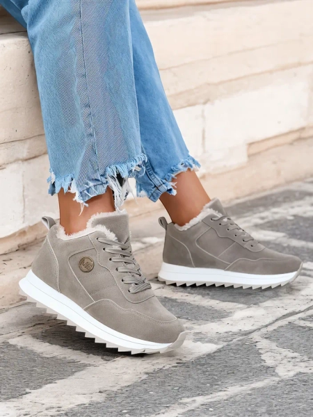 Royalfashion Pilki moteriški apšiltinti sportiniai bateliai Lahho