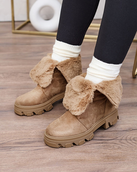 "Royalfashion" Šviesiai rudi nėriniuoti moteriški batai "Cavenma"