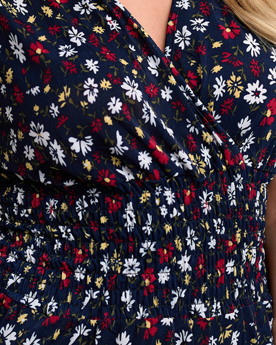 Moteriškas tamsiai mėlynas gėlėtas kombinezonas - Drabužiai