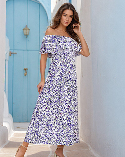 Royalfashion Moteriška midi suknelė a'la hiszpanka