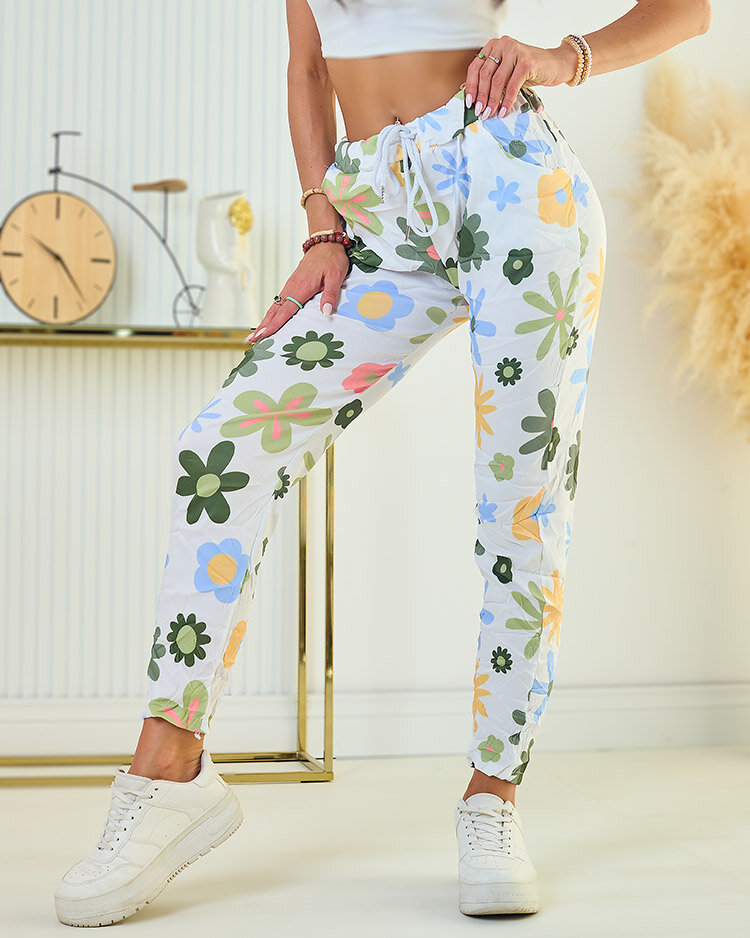 "Royalfashion" Moteriškos gėlėto audinio kelnės