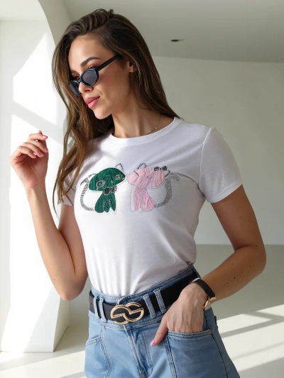Женская хлопковая футболка Royalfashion с котятами