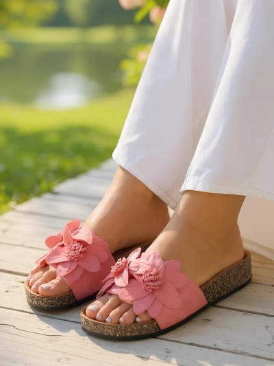 Royalfashion moteriški sandalai su gėlėmis Foules