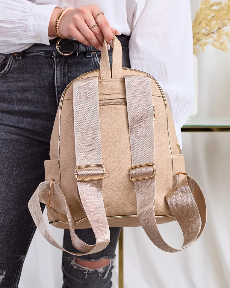 Royalfashion Маленький женский рюкзак из экокожи бежевого цвета