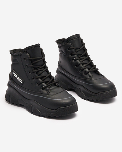 Женские утепленные спортивные ботинки черного цвета Lecvola- Footwear