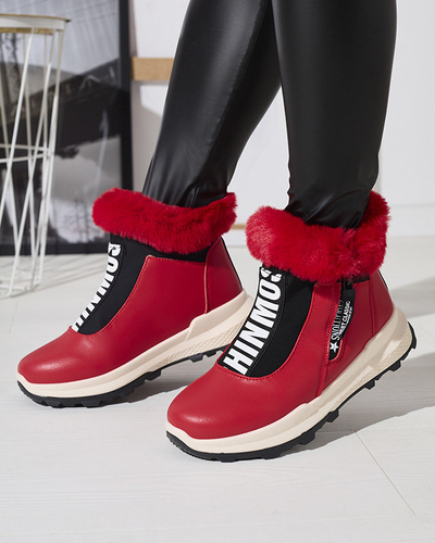 Красные женские утепленные сапоги с мехом Scherr- Footwear