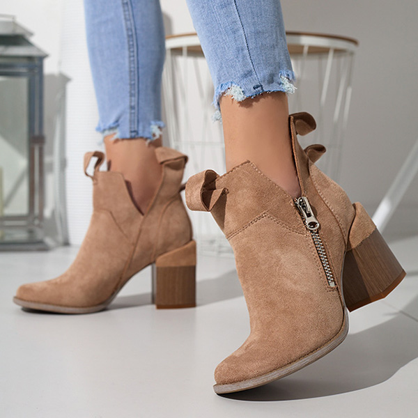 Светло-коричневые женские ботильоны на квадратных каблуках Darera