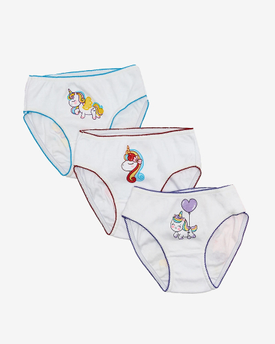 Royalfashion Комплект трусиков для девочек типа с красочным принтом единорога