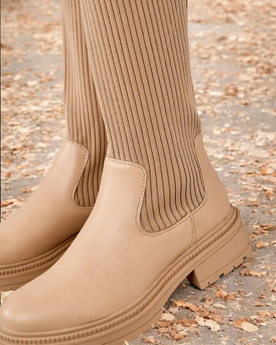 Royalfashion Женские сапоги-слипы до колена Gaska