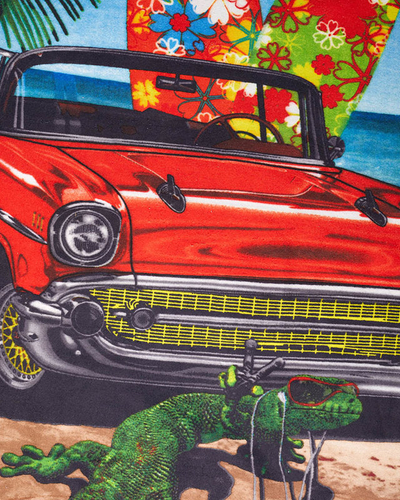 Spalvingas didelis paplūdimio rankšluostis su spauda - Priedai