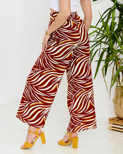 Выкройка женских брюк палаццо красного цвета - Одежда