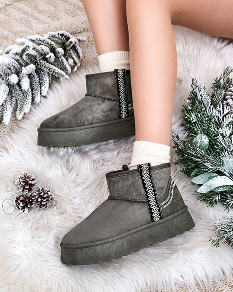 Royalfashion Женские короткие сапоги a'la snow boots с орнаментом Erititta