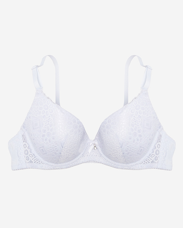 Белый женский бюстгальтер с мягкой подкладкой - Нижнее белье