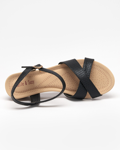 Juodos moteriškos basutės ant žemo pleišto Graplo - Batai