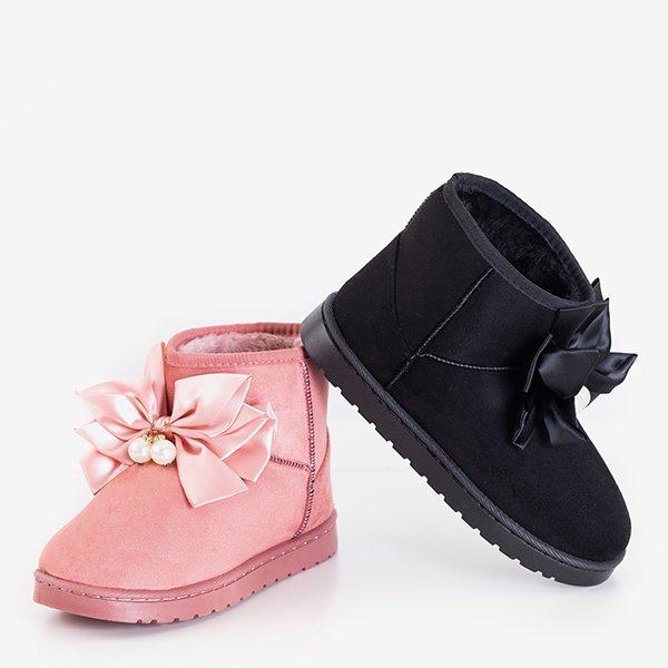 Juodi vaikiški sniego batai su perlais Mira - Avalynė