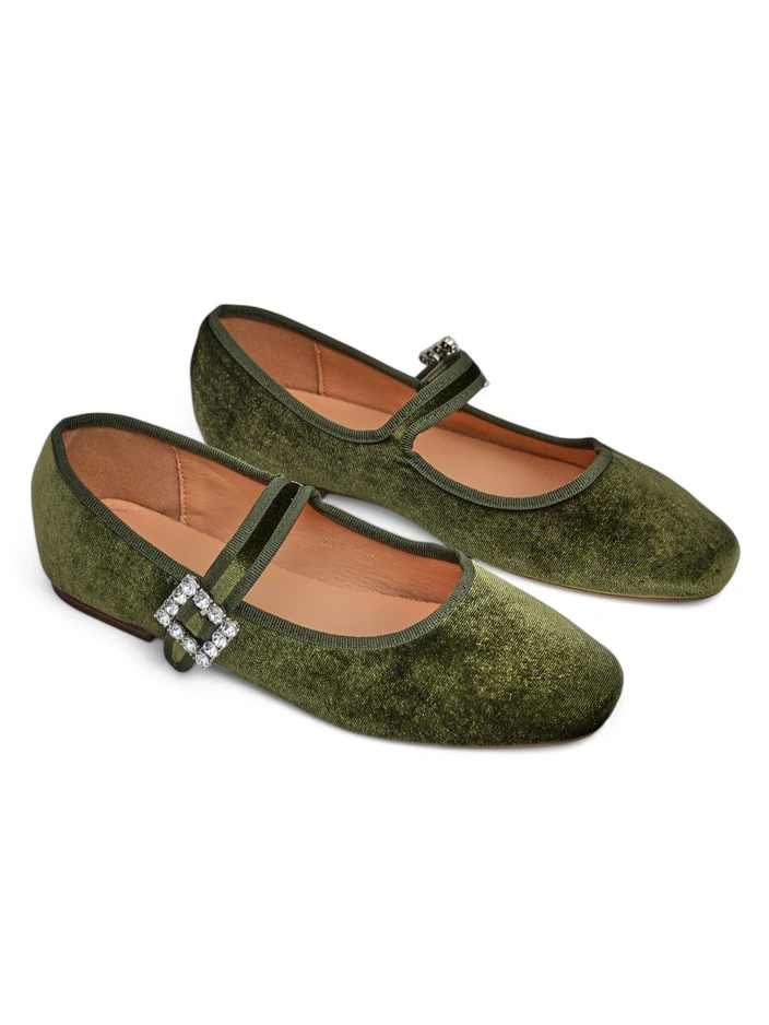 Royalfashion Женские балетки а-ля велюр с пряжкой и ремешком Enribes