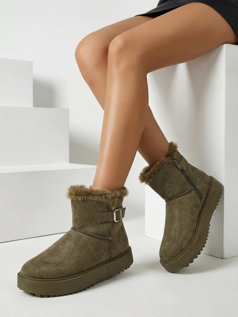 Royalfashion Krótkie buty a'la śniegowce damskie Aurelia Classico - zimowe sztosy!