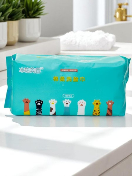 Medvilninės drėgnos servetėlės 70 vnt.