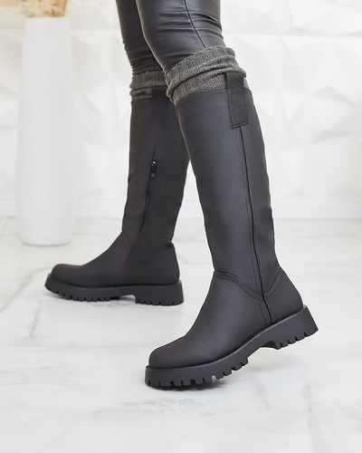 Royalfashion Женские высокие сапоги черного цвета Denesis