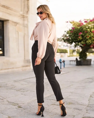 Royalfashion Moteriškos kelnės su cirkonais PLUS SIZE