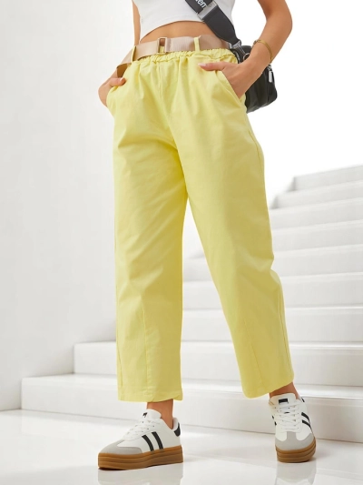 Royalfashion Хлопковые прямые женские брюки ткань