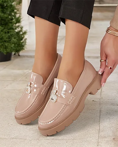 Royalfashion Moteriški lakuoti mokasinai Bemies